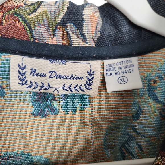 New Direction Vintage Cottagecore Black Puppy Dog Blazer Jacket Womens Size XL - Picture 8 of 9